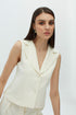 White jasmine v neck vest