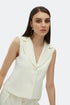 White jasmine v neck vest