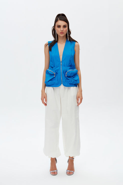 Azure Pocket Detailed Vest