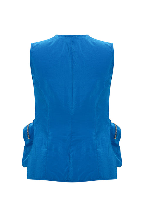 Azure Pocket Detailed Vest