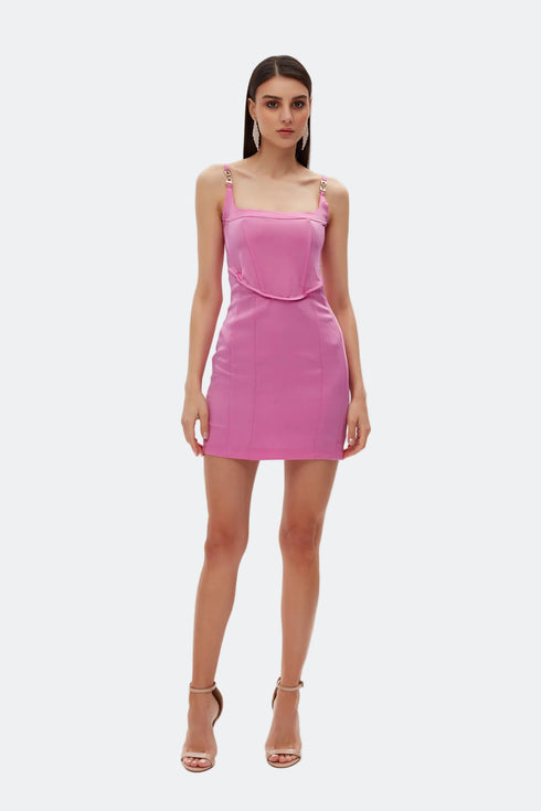 Persian pink corset mini dress