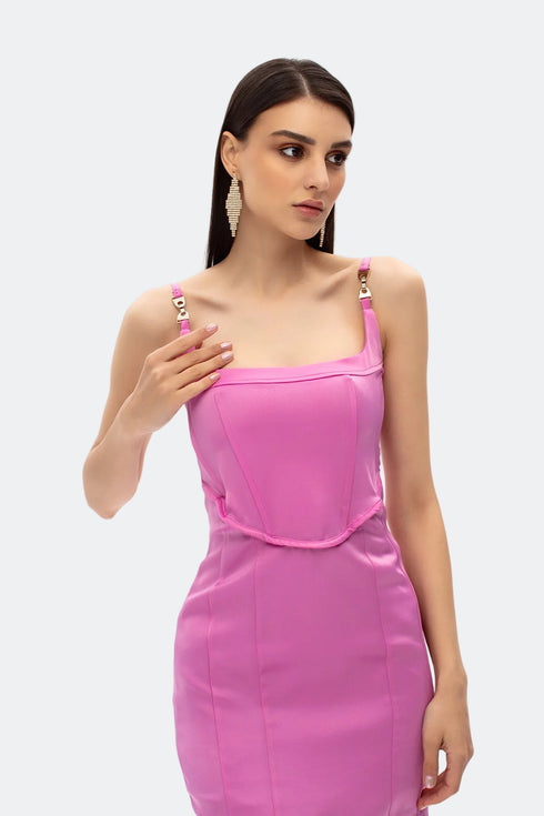 Persian pink corset mini dress