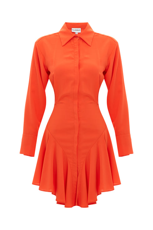 Frill detailed shirt mini dress