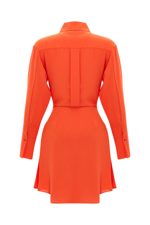 Frill detailed shirt mini dress