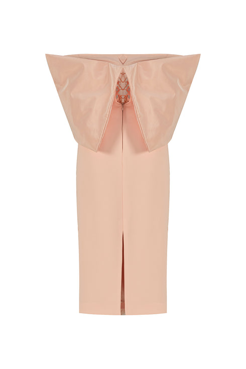 PUFF SHOULDER SYMMETRIC DRESS