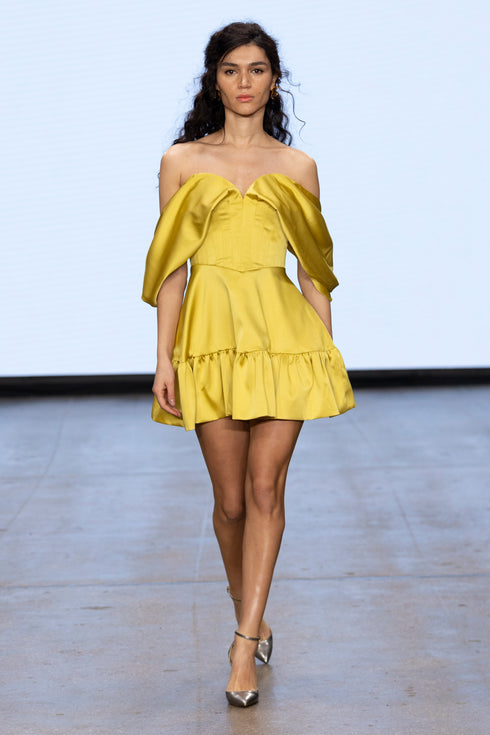 PRINCESS SLEEVE DETAILED MINI DRESS