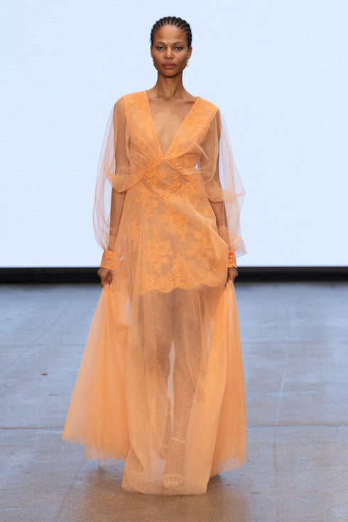 TULLE DRESS WITH SECRET LACE DETAIL