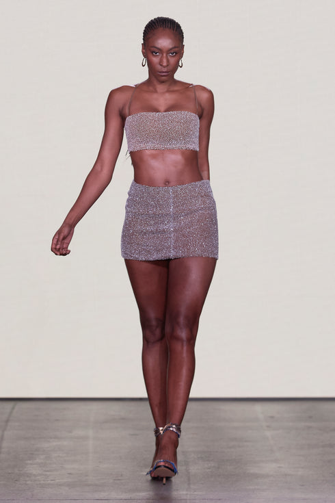 EMBROIDERED SKIRT AND BUSTIER