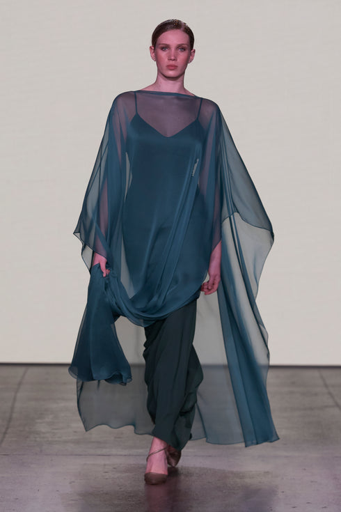 CHIFFON DETAILED DRESS ON A STRAIGHT DRESS WITH STRAPS