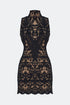 Dark Navy Blue High Neck Mini Dress