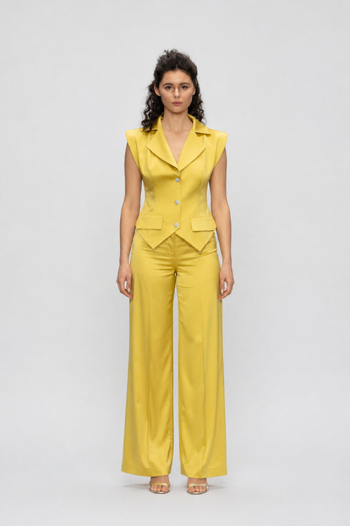 Vest with Button and Pocket Detail