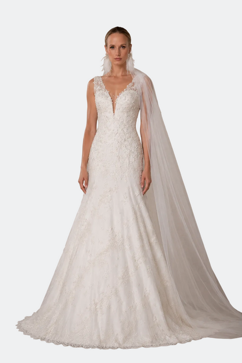 3-D Inlaid Mermaid Wedding Dress