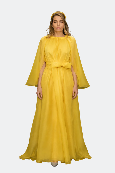 Cape Detailed Dress