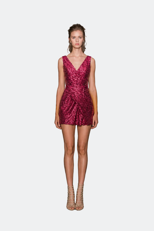 Silk Sequin Mini Dress