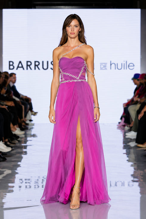 Radiance Magenta One-Shoulder Dress
