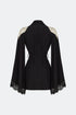 Lace Detailed Black Kimono