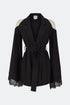 Lace Detailed Black Kimono