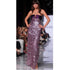 Purple Sequin Strapless Gown