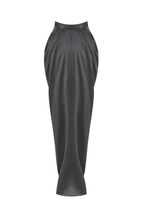 ASH DEEP SLIT DRAPE LONG SKIRT