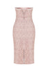 LIGHT PINK BOW TIE DETAILED PENCIL DRESS