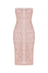 LIGHT PINK BOW TIE DETAILED PENCIL DRESS