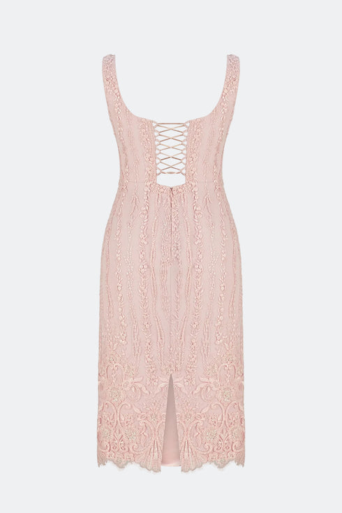 Elegant Lace Pencil Midi Dress