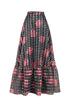 FLORAL PRINT FLOUNCE LONG SKIRT