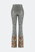Silver Sequin High Waist Flared Trousers