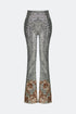 Silver Sequin High Waist Flared Trousers