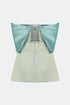 Sleeve Detailed Bicolor Mini Dress