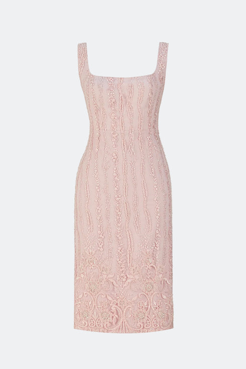 Elegant Lace Pencil Midi Dress