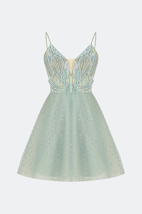 Monarch V Neck Straps Mini Dress