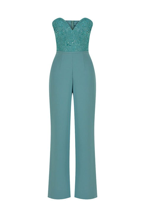 PERSIAN GREEN SWEETHEART JUMPSUIT