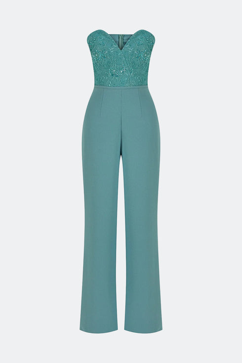 PERSIAN GREEN SWEETHEART JUMPSUIT