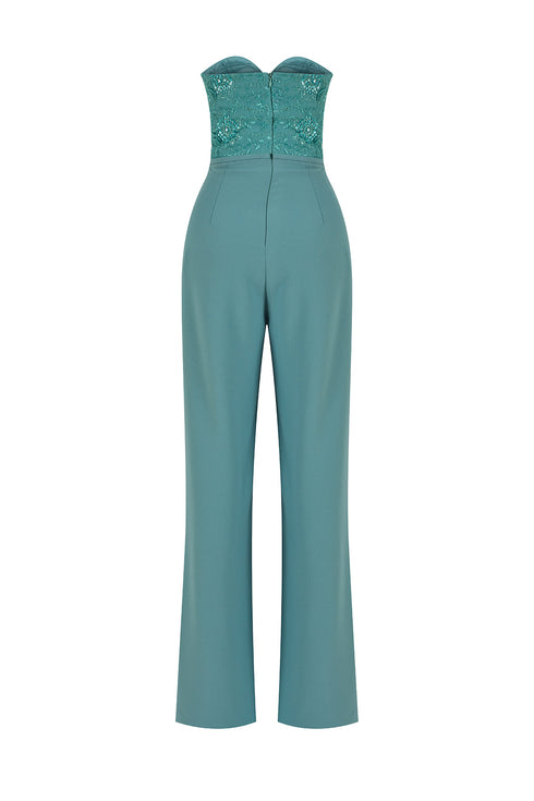 PERSIAN GREEN SWEETHEART JUMPSUIT