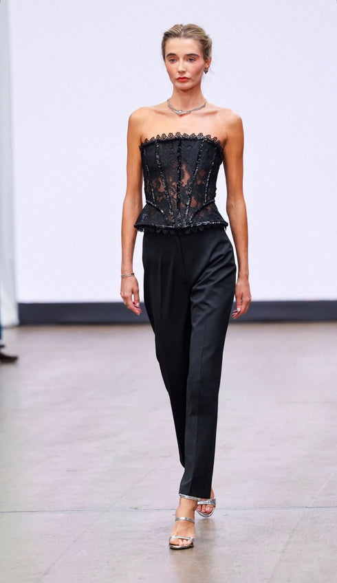 Noir Lace Corset Set