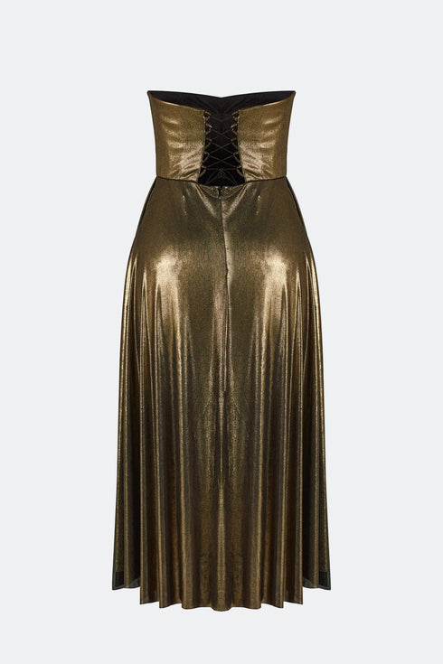 Strapless Square Neck Midi Dress