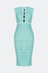 Tiffany Blue Bow Tie Detailed Pencil Dress