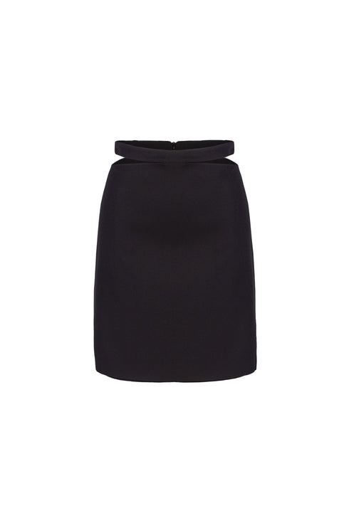 Black Mini Skirt With Waist Decollete