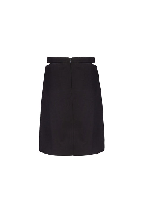 Black Mini Skirt With Waist Decollete
