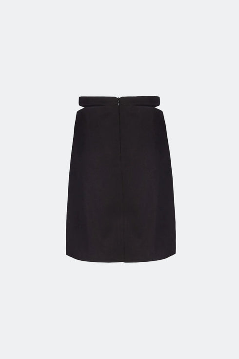 Black Mini Skirt With Waist Decollete
