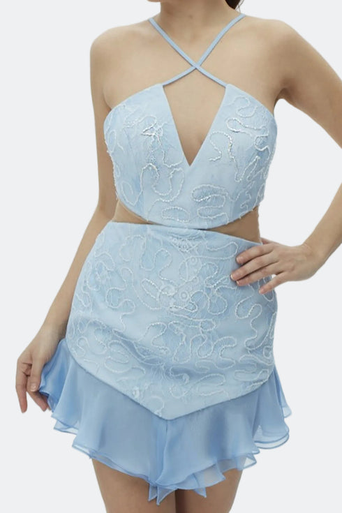 Transparent Detailed Mini Dress