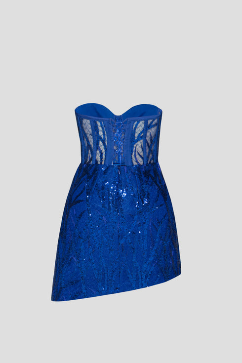 Bra Form Asymmetric Hemline Mini Dress