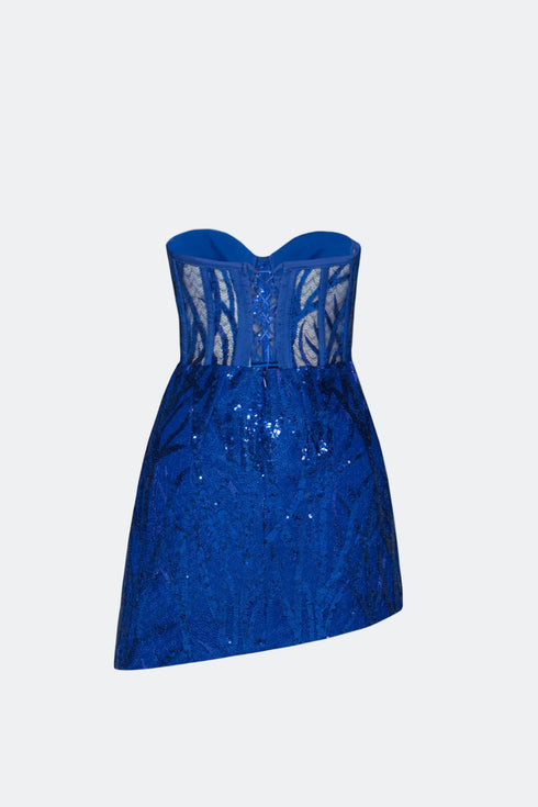 Bra Form Asymmetric Hemline Mini Dress