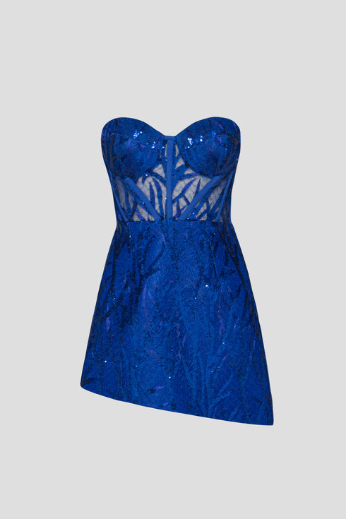 Bra Form Asymmetric Hemline Mini Dress