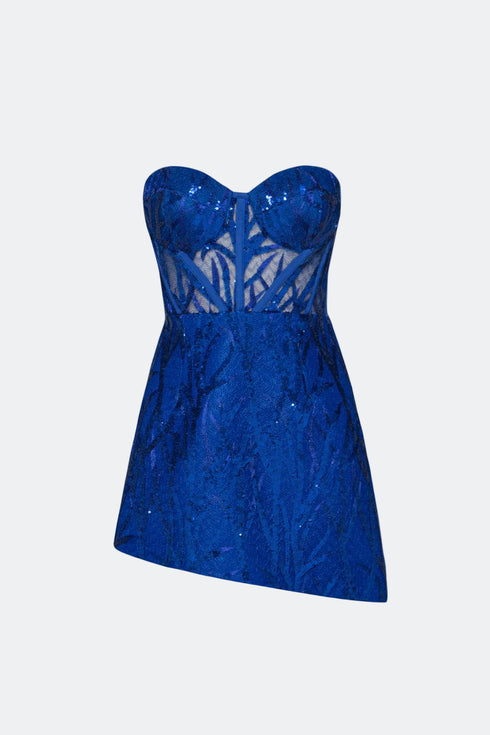 Bra Form Asymmetric Hemline Mini Dress