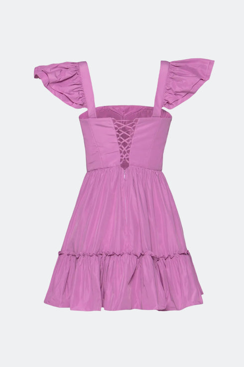 Square Neck Frill Detailed Mini Dress