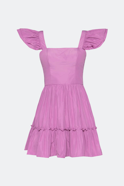 Square Neck Frill Detailed Mini Dress