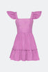 Square Neck Frill Detailed Mini Dress