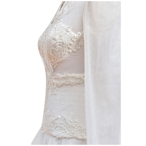 Inlaid Wedding Dress With Two Slit Detail